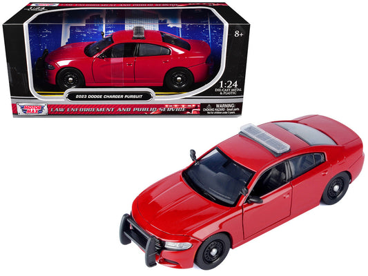 2023 Dodge Charger Pursuit Police Car Red "Law Enforcement and Public Service" Series 1/24 Diecast Model Car by Motormax Motormax