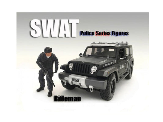 SWAT Team Rifleman Figure For 1:18 Scale Models by American Diorama American Diorama