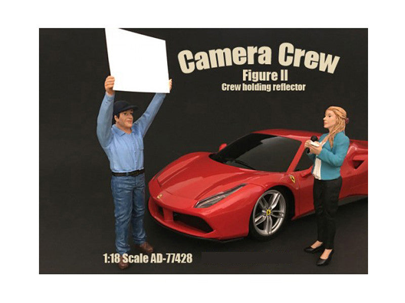 Camera Crew Figure II "Crew Holding Reflector" For 1:18 Scale Models by American Diorama American Diorama