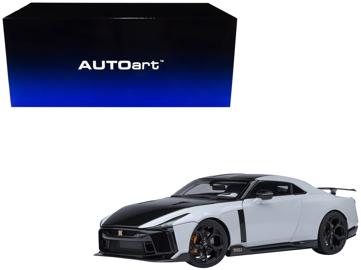 Nissan GT-R50 By ItalDesign Black and White Metallic 1/18 Model Car by Autoart Autoart