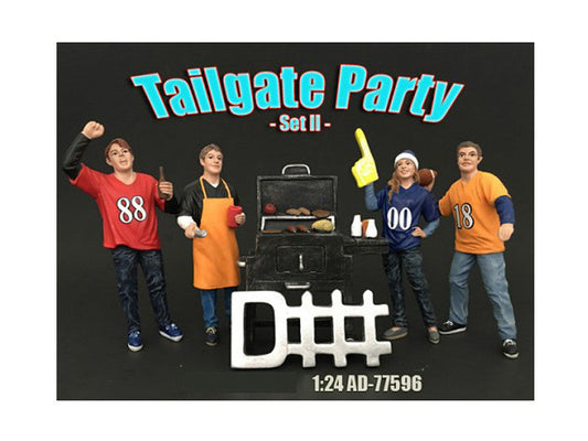 "Tailgate Party" Set II 4 piece Figurine Set for 1/24 Scale Models by American Diorama American Diorama