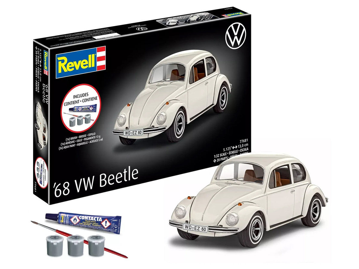 Level 3 Model Kit 1968 Volkswagen Beetle All-Included Kit 1/32 Scale Model by Revell Revell