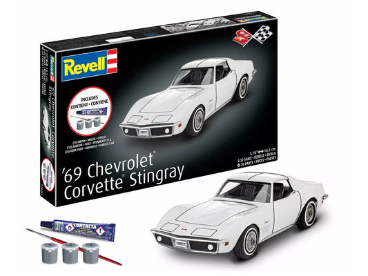 Level 3 Model Kit 1969 Chevrolet Corvette Stingray All-Included Kit 1/32 Scale Model by Revell Revell