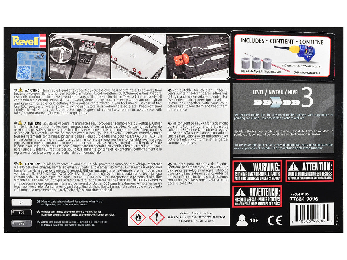 Level 3 Model Kit 1969 Chevrolet Corvette Stingray All-Included Kit 1/32 Scale Model by Revell Revell