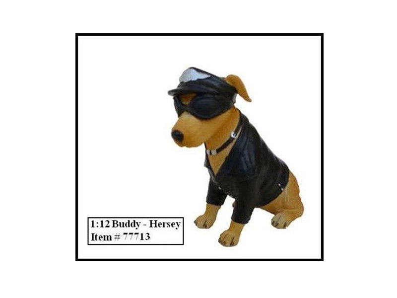 Biker's Dog "Buddy Hersey" Figure For 1:12 Models by American Diorama American Diorama