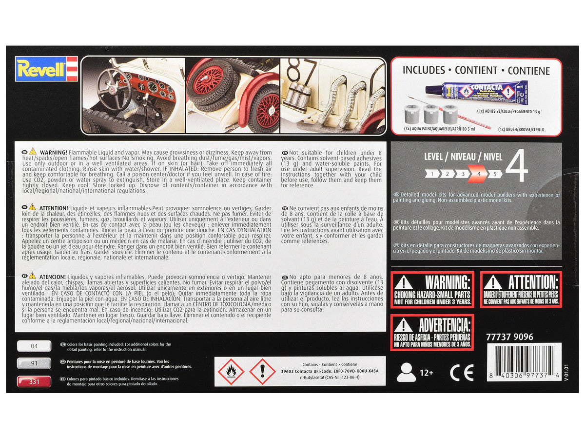 Level 4 Model Kit Mercedes-Benz SSKL All-Included Kit 1/32 Scale Model by Revell Revell