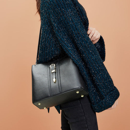 Leather Handbags Large Capacity Bucket Bag LadyShow.Store