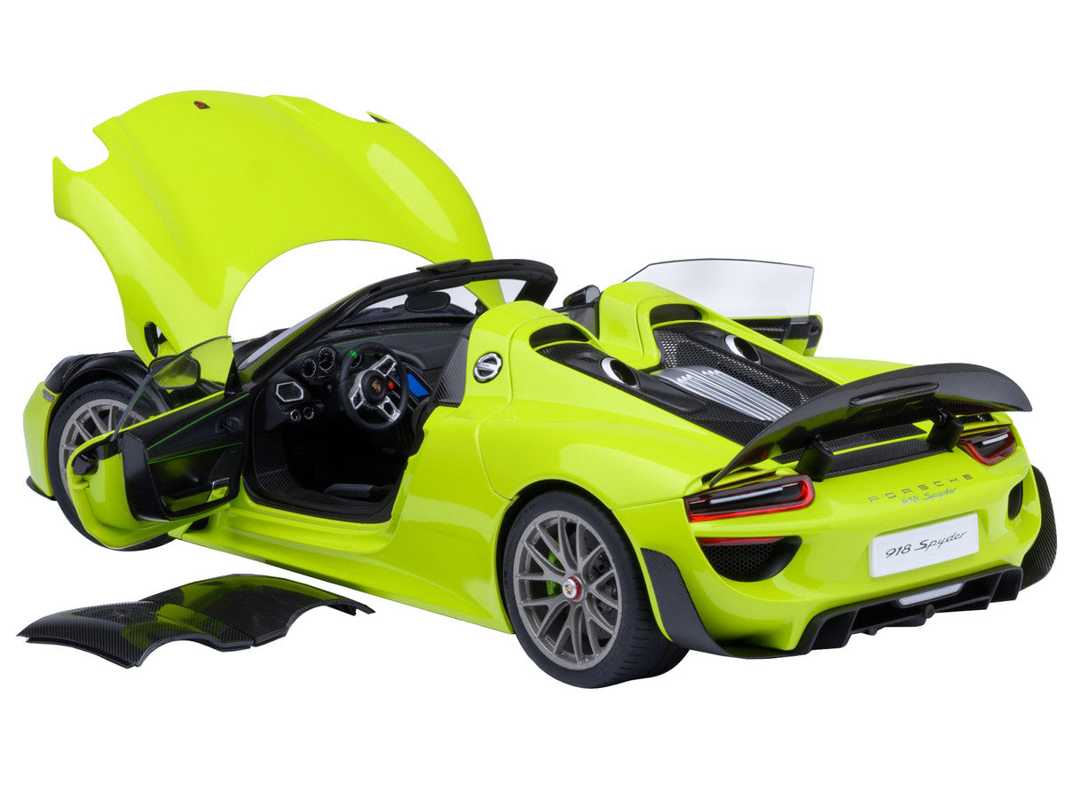 Porsche 918 Spyder "Weissach Package" Acid Green 1/18 Model Car by Autoart Autoart