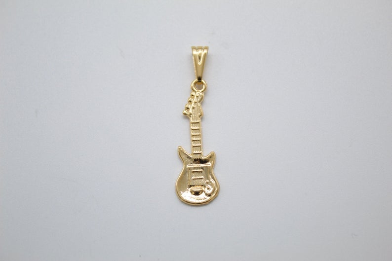 18K Gold Filled Bass Electric Guitar MIA Jewelry