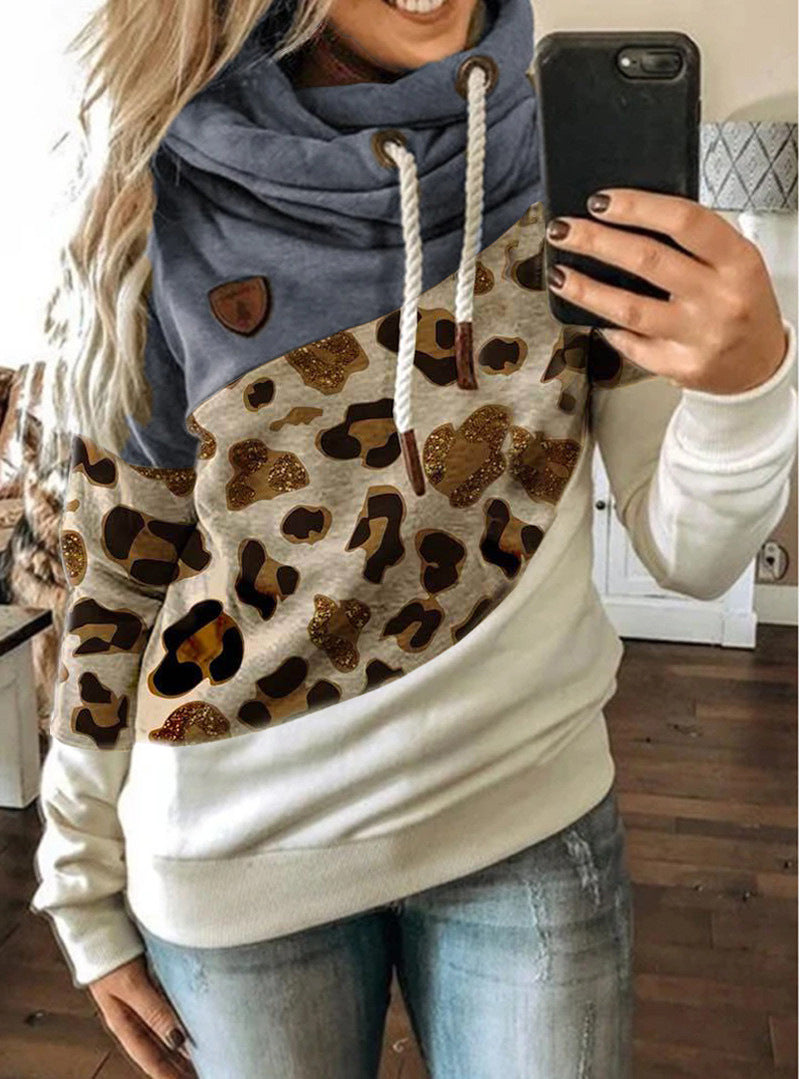 Printed stitching hooded fleece loose sweatshirt Best YouTube Store