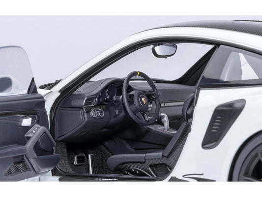Porsche 911 (991.2) GT3 RS Weissach Package White with Carbon Hood and Top 1/18 Model Car by Autoart-1