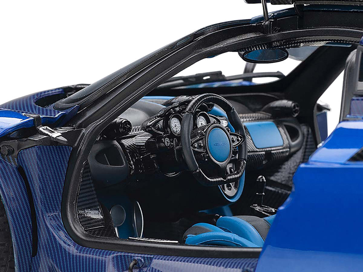 Pagani Huayra BC Blu Francia / Candy Blue Metallic with Carbon Accents 1/18 Model Car by Autoart Autoart