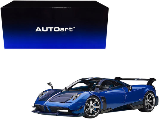 Pagani Huayra BC Blu Francia / Candy Blue Metallic with Carbon Accents 1/18 Model Car by Autoart Autoart