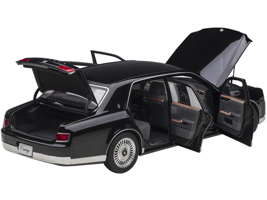 Toyota Century with Curtains RHD (Right Hand Drive) Black Special Edition 1/18 Model Car by Autoart-1