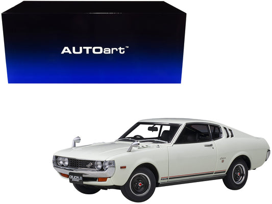 1973 Toyota Celica Liftback 2000GT (RA25) RHD (Right Hand Drive) White with Red and Black Stripes 1/18 Model Car by Autoart-0