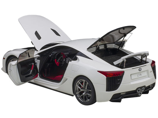 Lexus LFA Whitest White with Red and Black Interior 1/18 Model Car by Autoart-1
