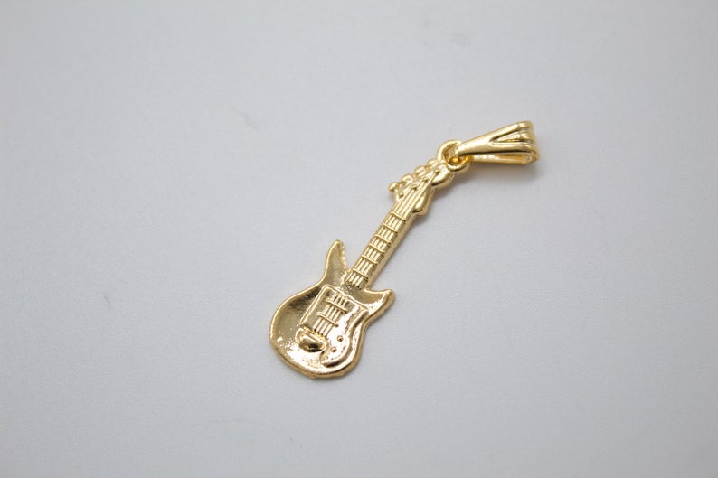 18K Gold Filled Bass Electric Guitar MIA Jewelry