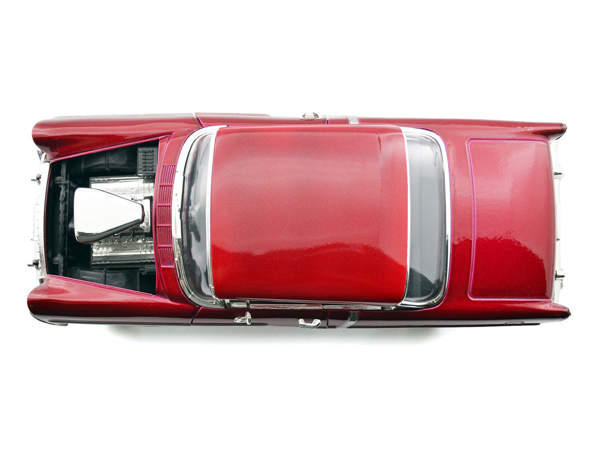 1955 Chevrolet Bel Air Burgundy With Blower Timeless Classics 1/18 Diecast Model Car  by Motormax Motormax