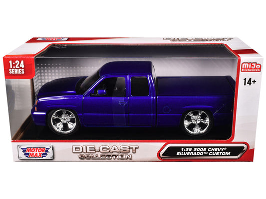2006 Chevrolet Silverado Custom Pickup Truck Blue Metallic "Die-Cast Collection" Series 1/25 Diecast Model Car by Motormax Motormax