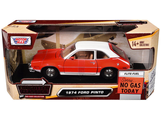 1974 Ford Pinto Orange with White Top "Forgotten Classics" Series 1/24 Diecast Model Car by Motormax Motormax