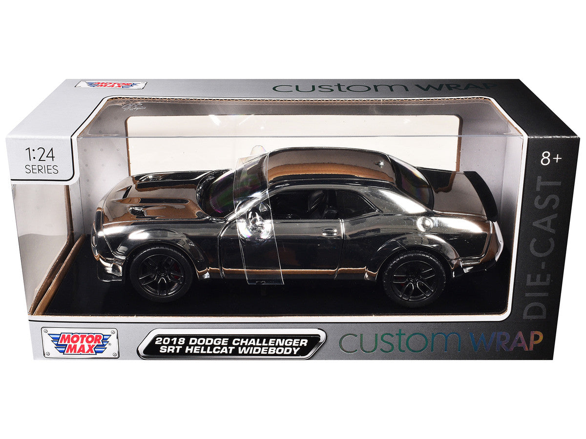 2018 Dodge Challenger SRT Hellcat Widebody Chrome "Custom Wrap" Series 1/24 Diecast Model Car by Motormax Motormax