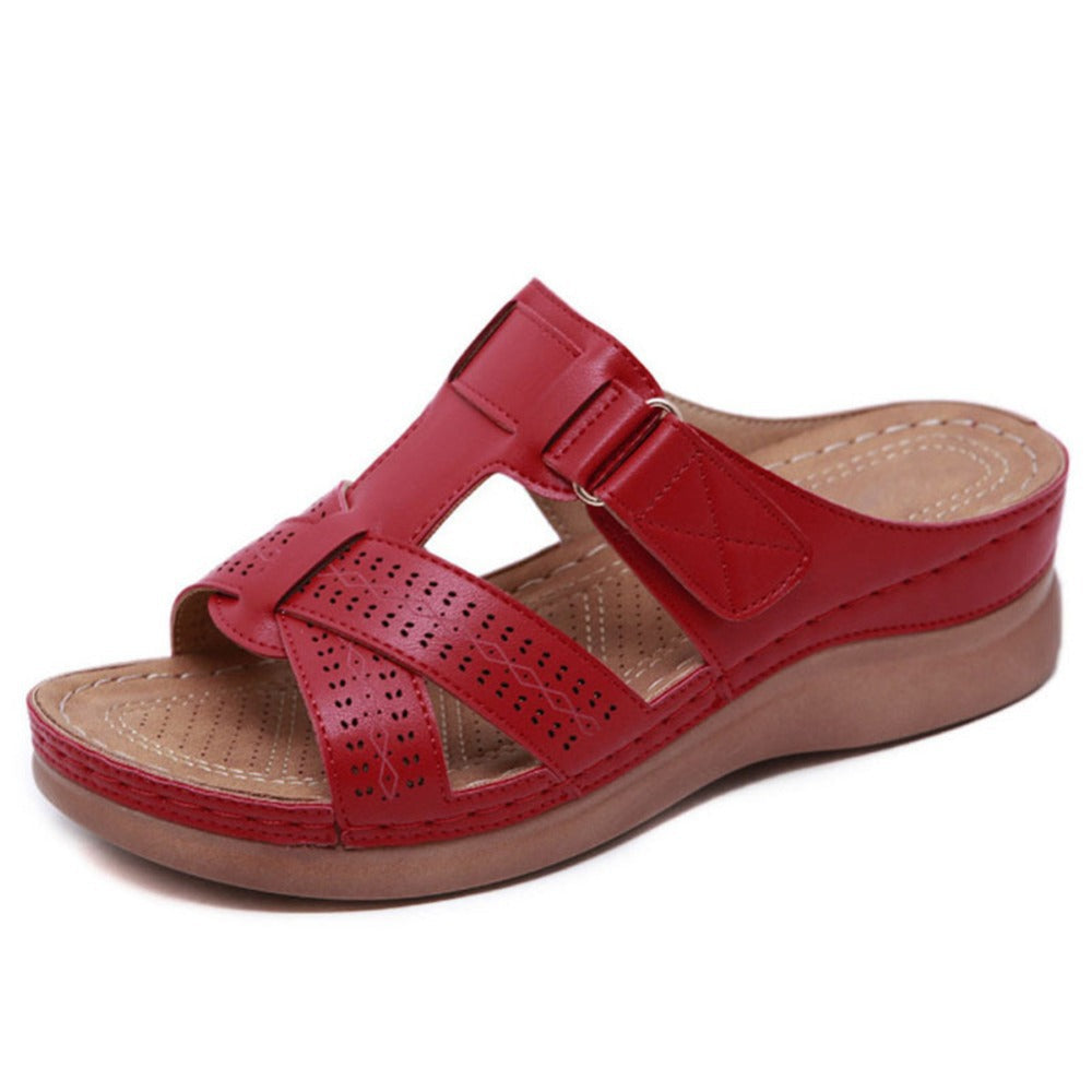 Vintage Wedge Platform Slip-On Ladies Sandals LadyShow.Store