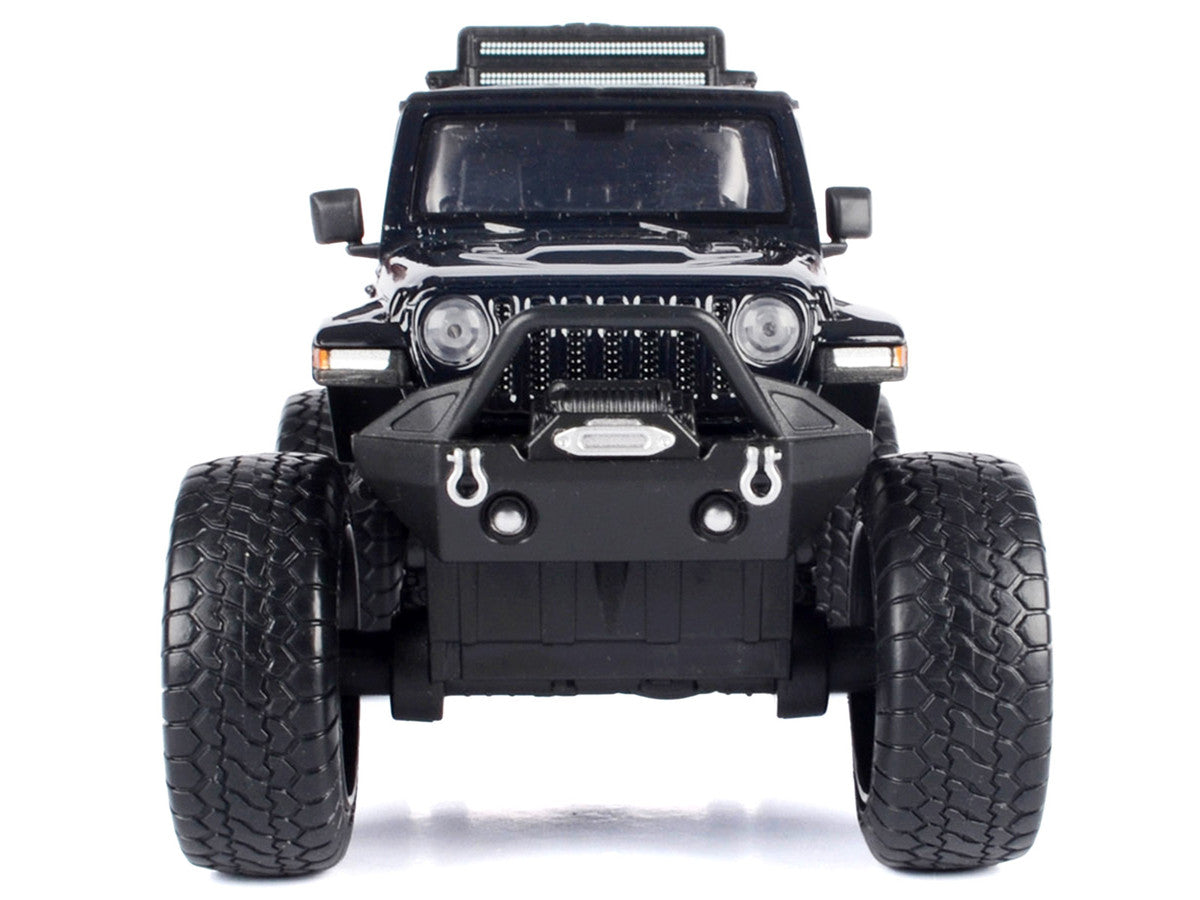 2021 Jeep Gladiator Rubicon Off-Road Pickup Truck Black with Matt Black Top "Off Road" Series 1/27 Diecast Model Car by Motormax Motormax