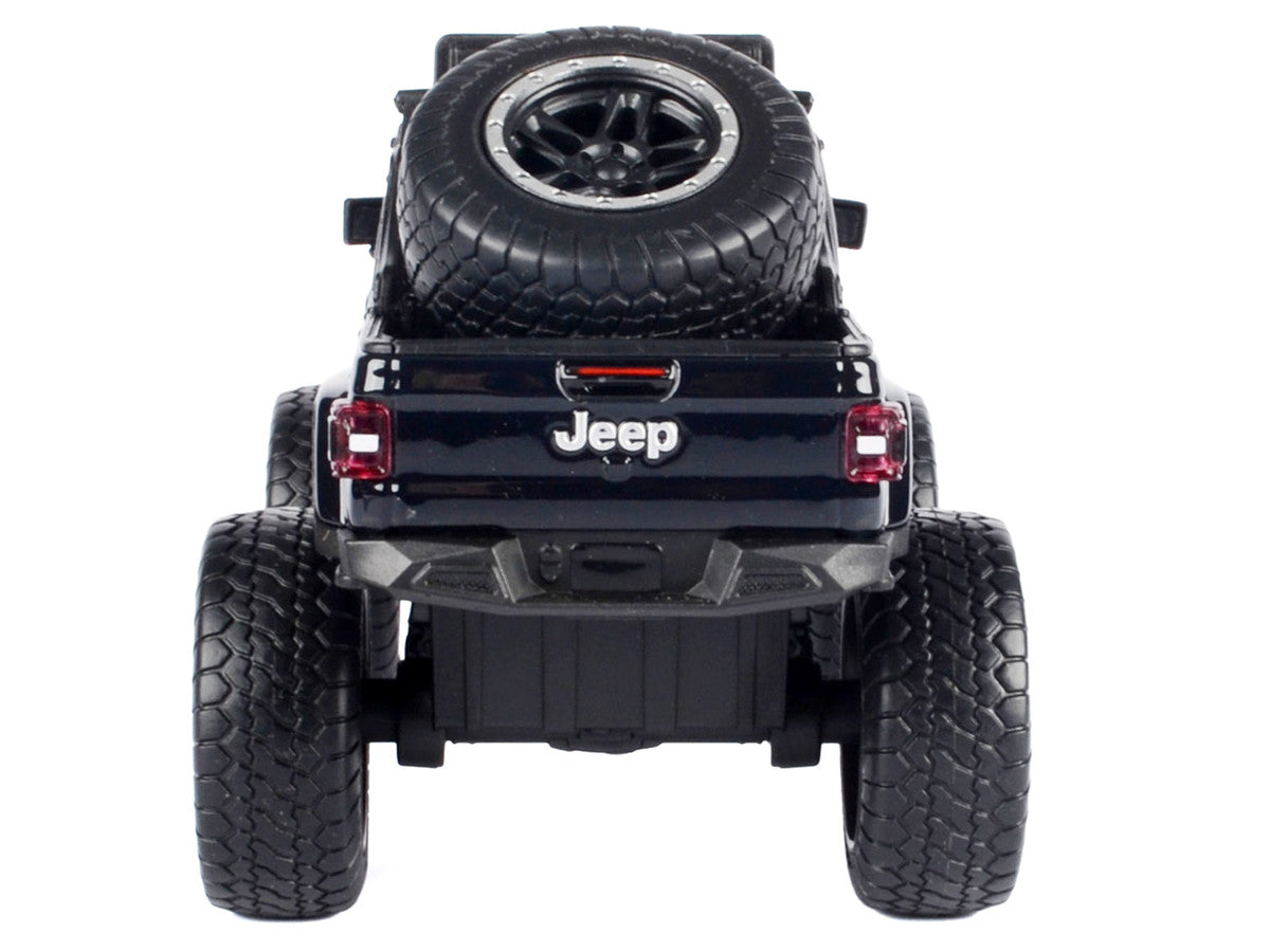2021 Jeep Gladiator Rubicon Off-Road Pickup Truck Black with Matt Black Top "Off Road" Series 1/27 Diecast Model Car by Motormax Motormax
