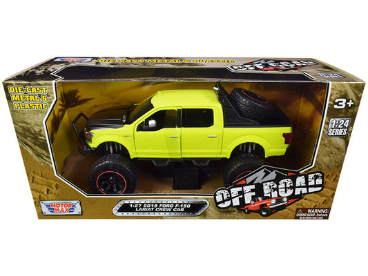 2019 Ford F-150 Lariat Crew Cab Pickup Truck Off Road Bright Green 1/27 Diecast Model Car by Motormax Motormax