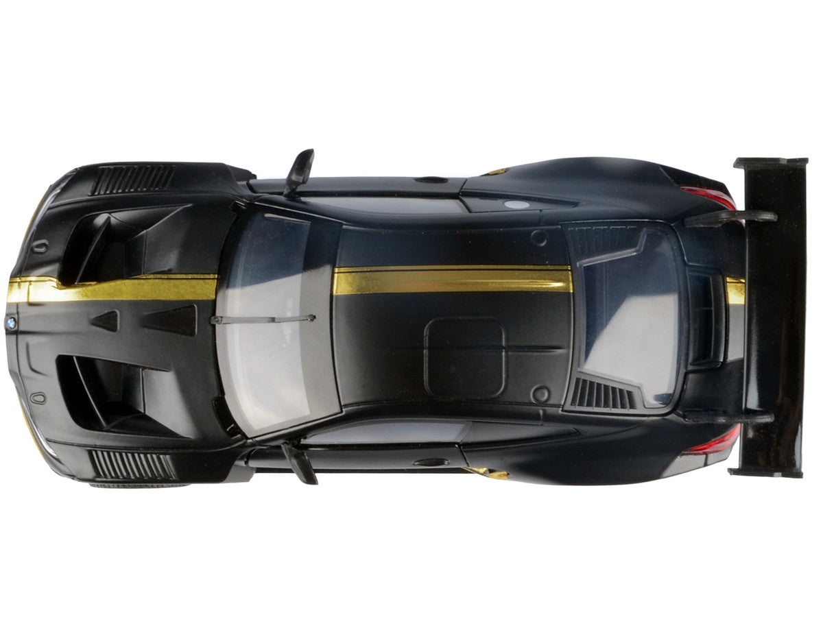 BMW M4 GT3 Matt Black with Gold Stripes "Midnight Eclipse" Series 1/24 Diecast Model Car by Motormax Motormax
