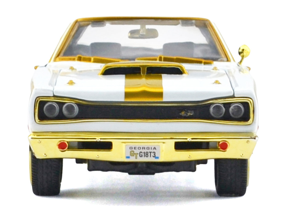 1969 Dodge Coronet Super Bee White Metallic with Gold Accents "Luxe Legends" Series 1/24 Diecast Model Car by Motormax Motormax
