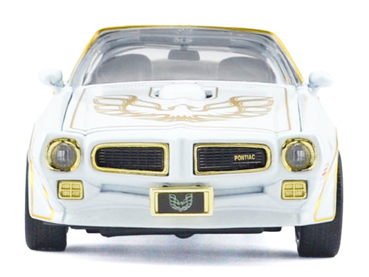 1973 Pontiac Firebird Trans Am White Metallic with Gold Accents "Luxe Legends" Series 1/24 Diecast Model Car by Motormax Motormax