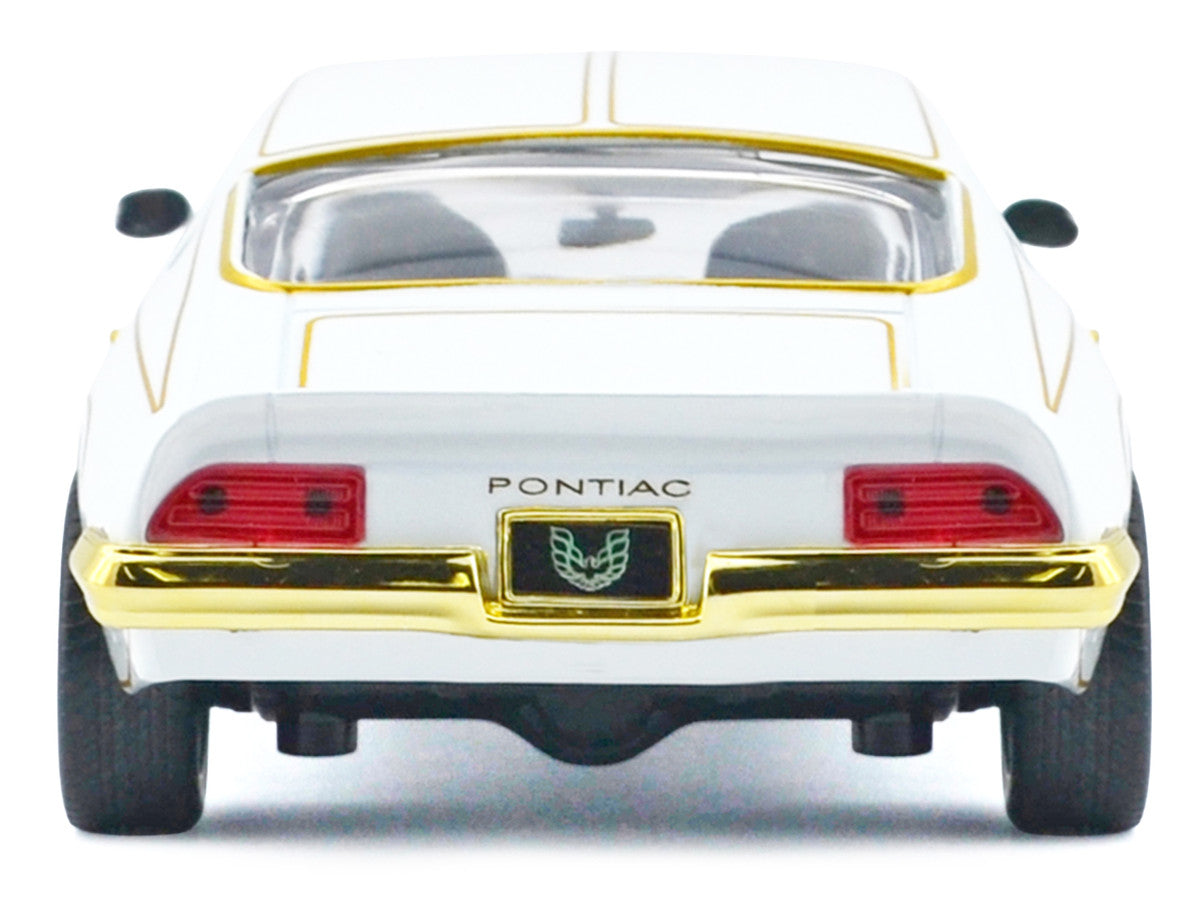 1973 Pontiac Firebird Trans Am White Metallic with Gold Accents "Luxe Legends" Series 1/24 Diecast Model Car by Motormax Motormax