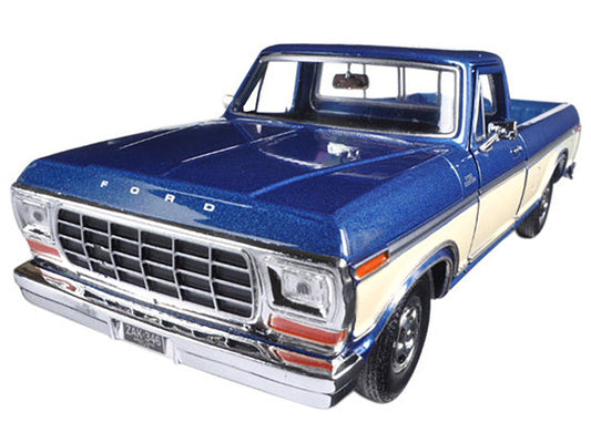 1979 Ford F-150 Pickup Truck 2 Tone Blue/Cream 1/24 Diecast Model Car by Motormax Motormax