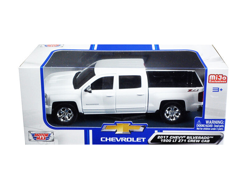 2017 Chevrolet Silverado 1500 LT Z71 Crew Cab Pickup Truck White 1/27 Diecast Model Car by Motormax