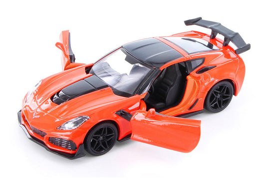 2019 Chevrolet Corvette ZR1 Orange with Black Accents 1/24 Diecast Model Car by Motormax Motormax