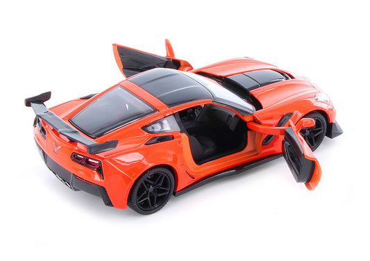 2019 Chevrolet Corvette ZR1 Orange with Black Accents 1/24 Diecast Model Car by Motormax Motormax