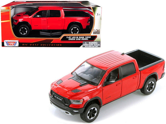 2019 RAM 1500 Rebel Crew Cab Pickup Truck Red 1/24 Diecast Model Car by Motormax W2B