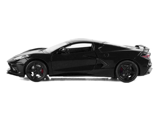 2020 Chevrolet Corvette C8 Stingray Black with Silver Stripes "Timeless Legends" Series 1/24 Diecast Model Car by Motormax Motormax