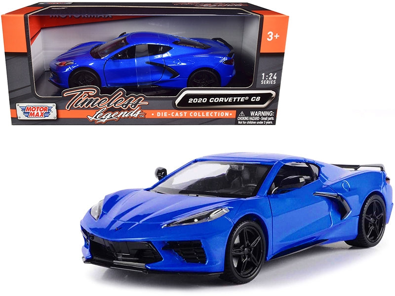 2020 Chevrolet Corvette C8 Stingray Blue Metallic "Timeless Legends" 1/24 Diecast Model Car by Motormax W2B