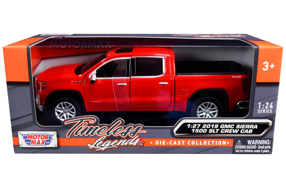 2019 GMC Sierra 1500 SLT Crew Cab Pickup Truck Red 1/24-1/27 Diecast Model Car by Motormax Motormax