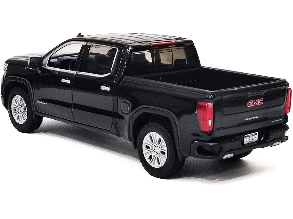2019 GMC Sierra 1500 Denali Crew Cab Pickup Truck Black 1/24-1/27 Diecast Model Car by Motormax Motormax
