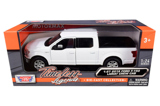 2019 Ford F-150 Lariat Crew Cab Pickup Truck White 1/24-1/27 Diecast Model Car by Motormax Motormax