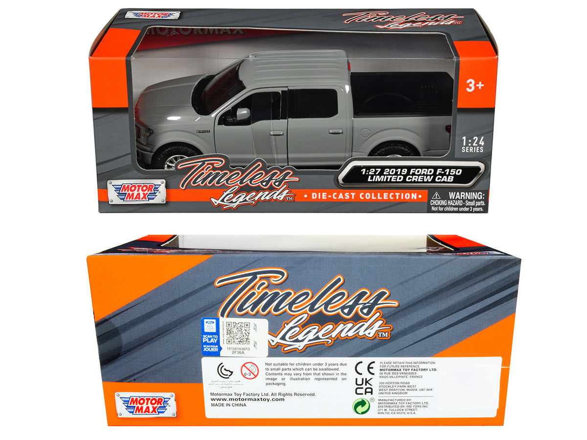 2019 Ford F-150 Limited Crew Cab Pickup Truck Gray "Timeless Legends" Series 1/24-1/27 Diecast Model Car by Motormax Motormax
