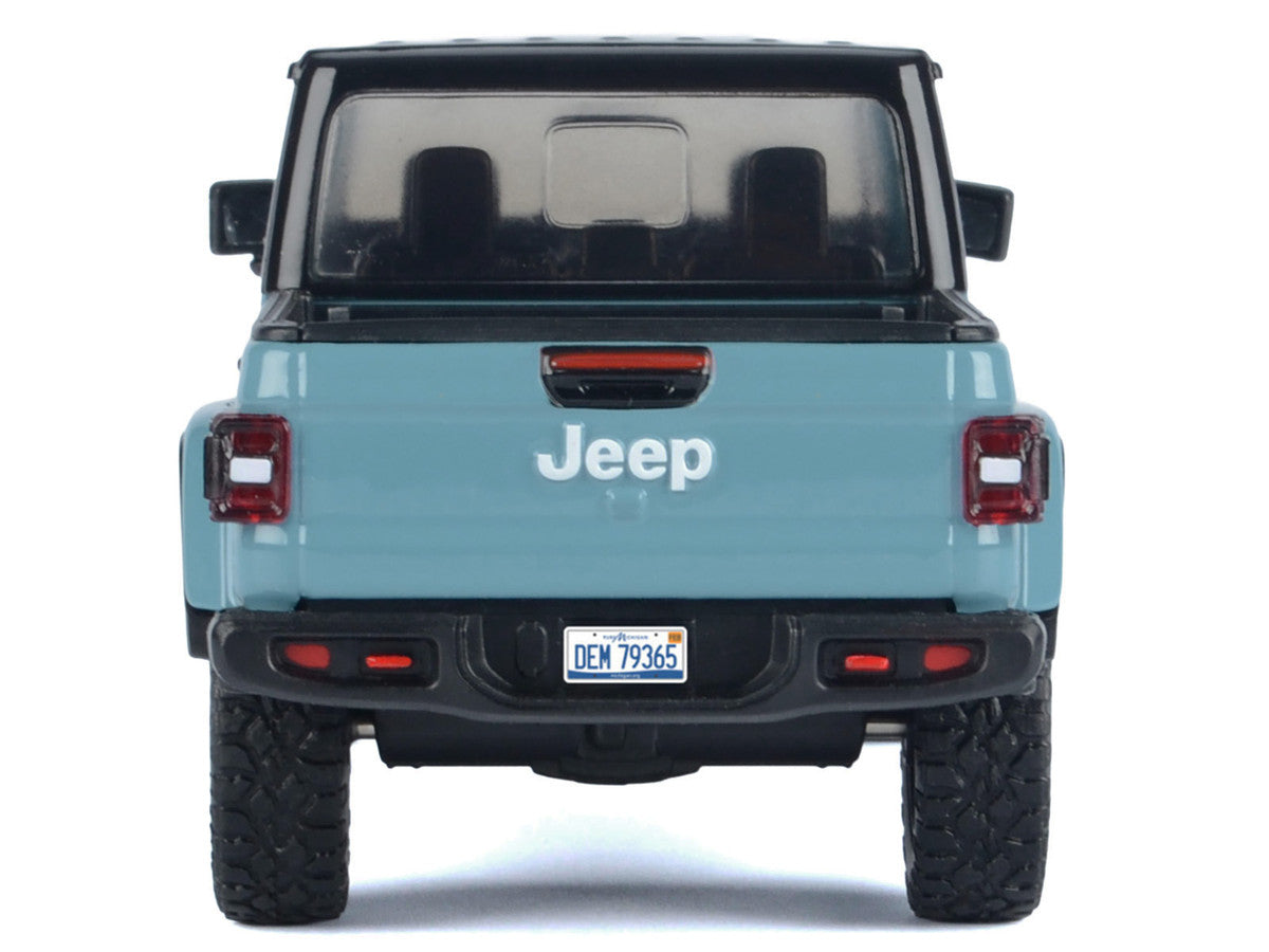 2021 Jeep Gladiator Rubicon (Closed Top) Pickup Truck Blue with Black Top 1/27 Diecast Model Car by Motormax Motormax