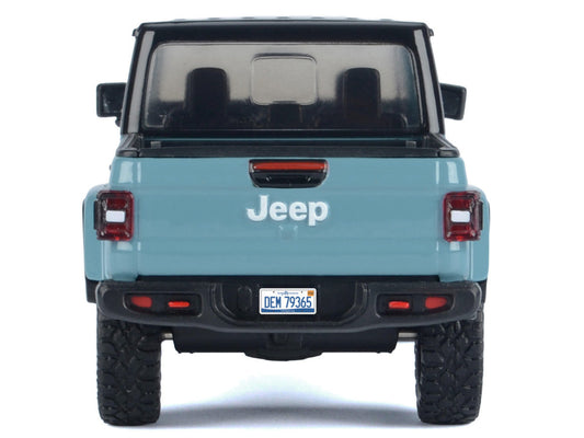 2021 Jeep Gladiator Rubicon (Closed Top) Pickup Truck Blue with Black Top 1/27 Diecast Model Car by Motormax Motormax