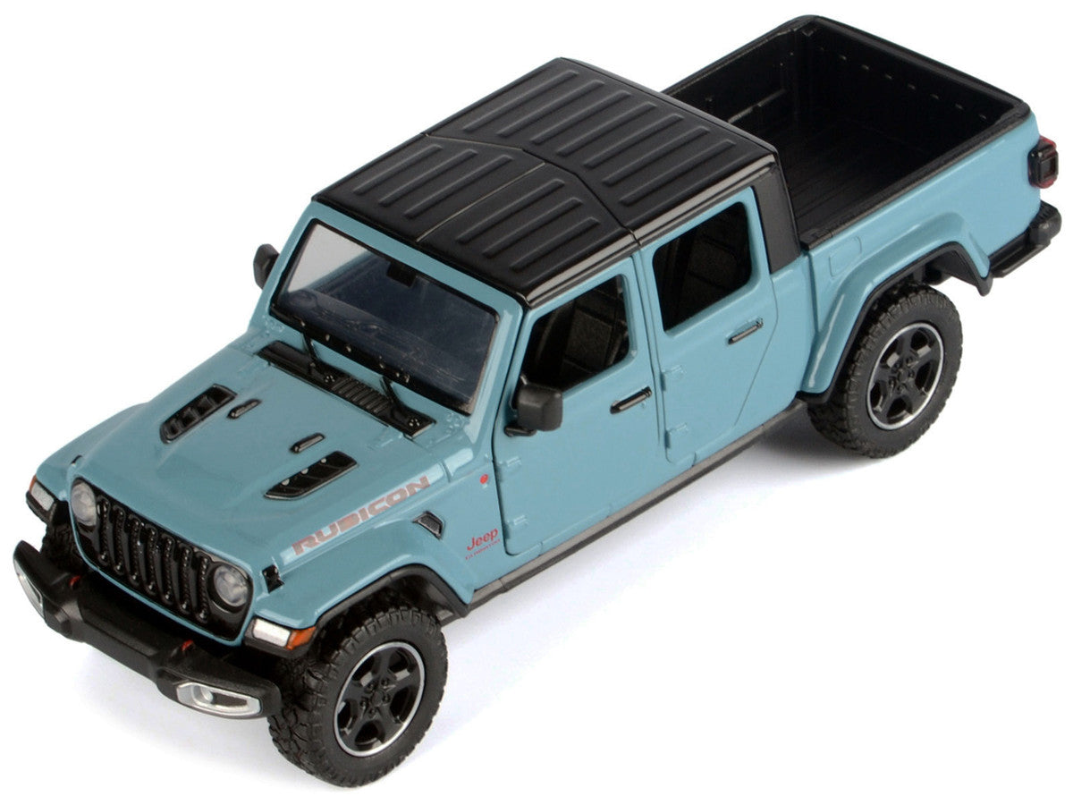2021 Jeep Gladiator Rubicon (Closed Top) Pickup Truck Blue with Black Top 1/27 Diecast Model Car by Motormax Motormax