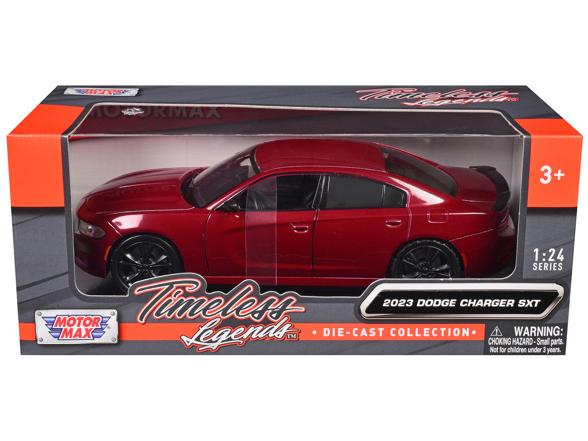 2023 Dodge Charger SXT Red Metallic "Timeless Legends" Series 1/24 Diecast Model Car by Motormax Motormax