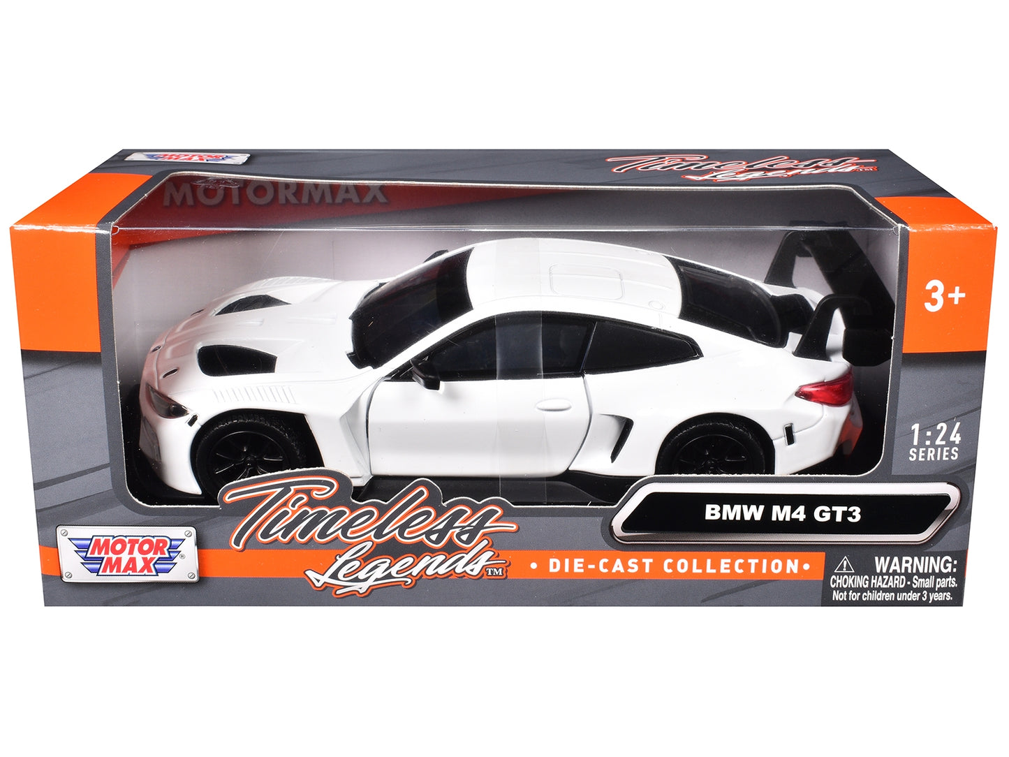 BMW M4 GT3 White "Timeless Legends" Series 1/24 Diecast Model Car by Motormax