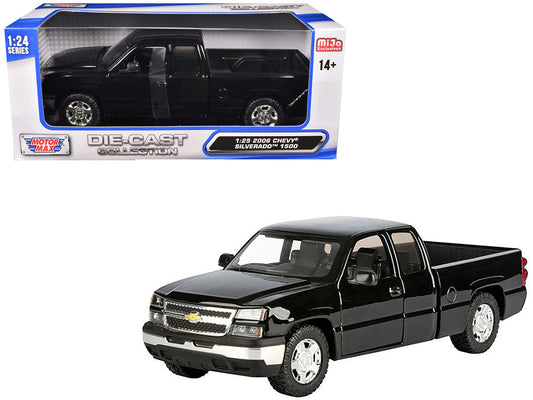 2006 Chevrolet Silverado 1500 Pickup Truck Black "Die-Cast Collection" Series 1/25 Diecast Model Car by Motormax Motormax